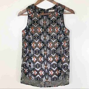 Geometric Patterned Sleeveless Top